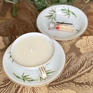 Bamboo Coconut Soy Candle Vintage Noritake Orient Tea Cup China